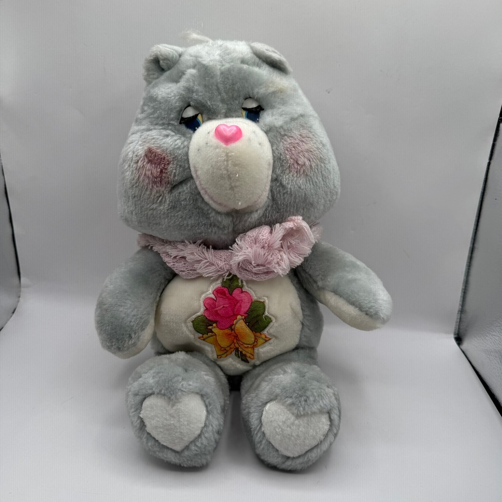 Kenner Care Bears Grams Bear Kids 13in Grey Vintage 1983 Plush Shawl Grandma